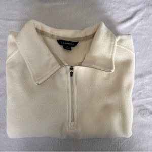 LANDS END Polortec Aircore 100 Women’s 1/4 zip pullover.  Size 18.  Off white.